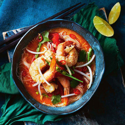 Thai Red Curry Prawn Noodle Soup