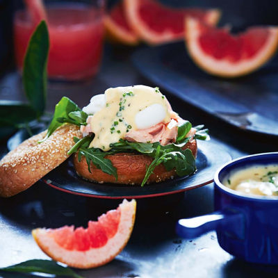 Trout Bagels With Grapefruit Butter Sauce