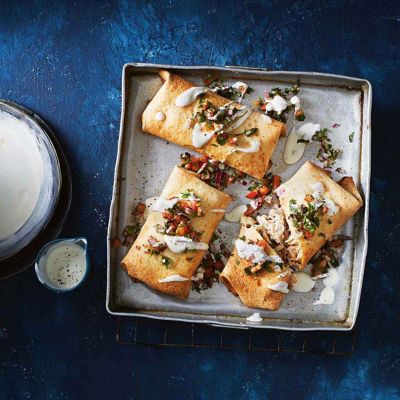 Baked Chimichangas With Beans & Rice