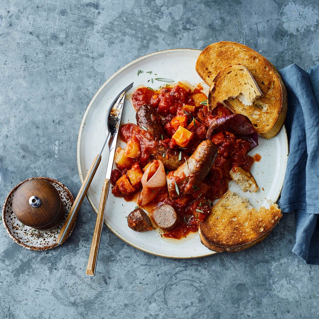 One-tray sausage bake