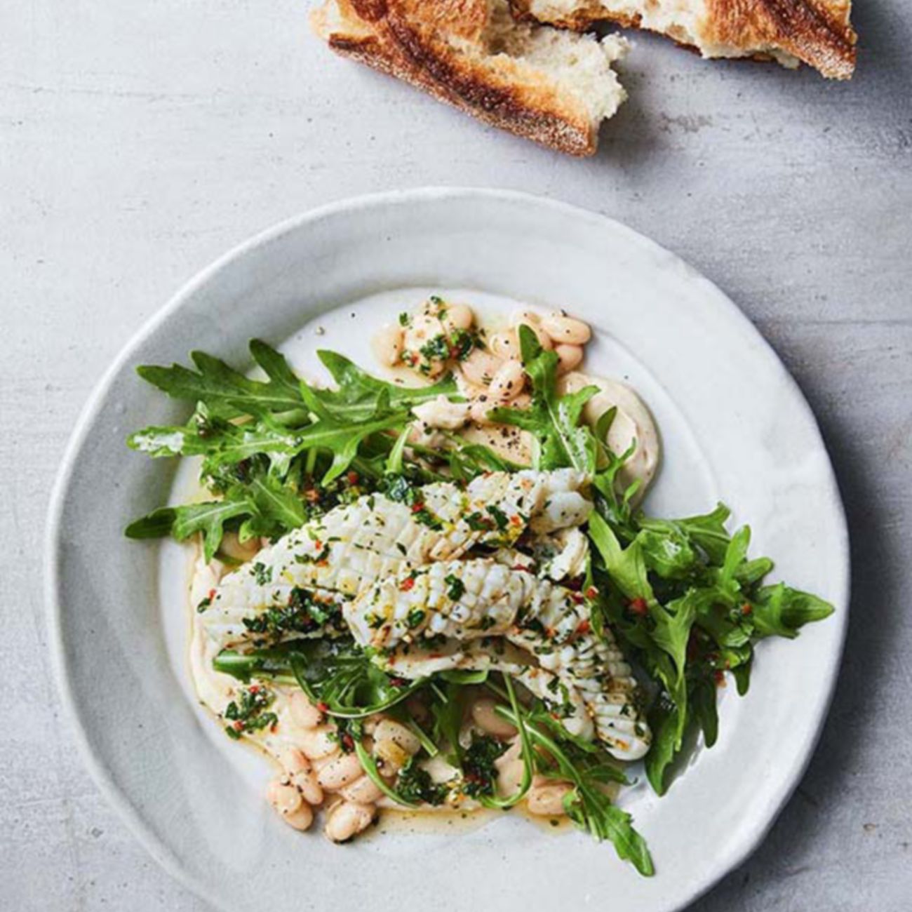 Cannellini beans and seafood