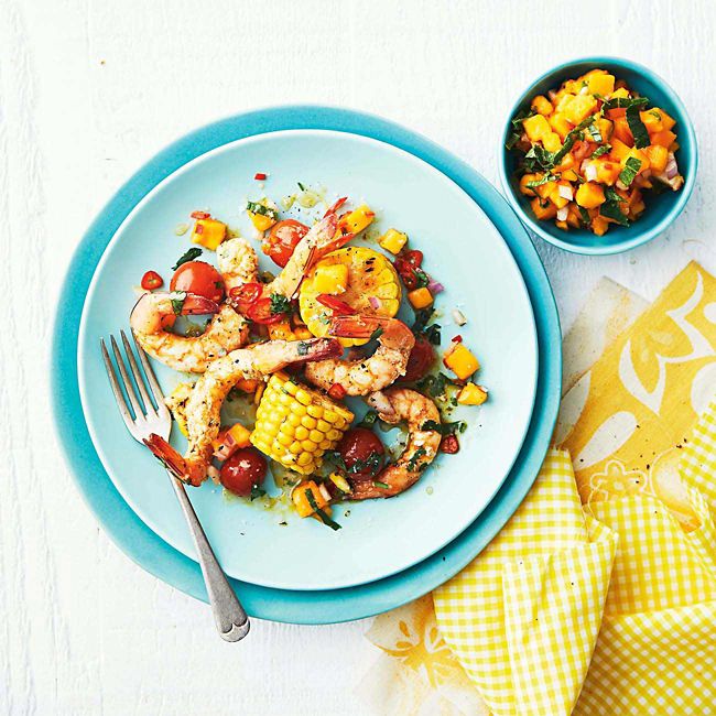 Prawn & Corn Packs With Pawpaw Salsa