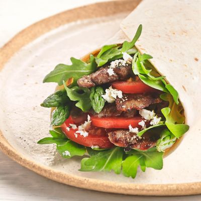 Grilled Beef & Asparagus Wrap With Feta