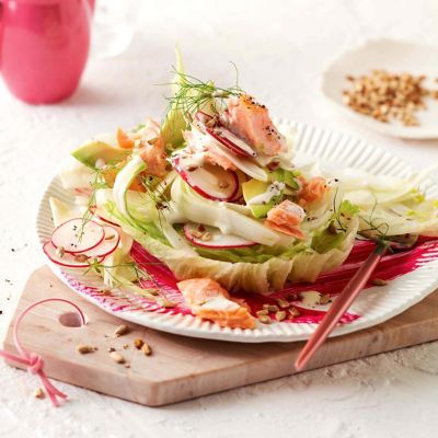 Iceberg & Salmon Salad with Wasabi Dressing