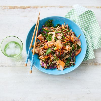 Easy Teriyaki Salmon Soba Noodle Salad