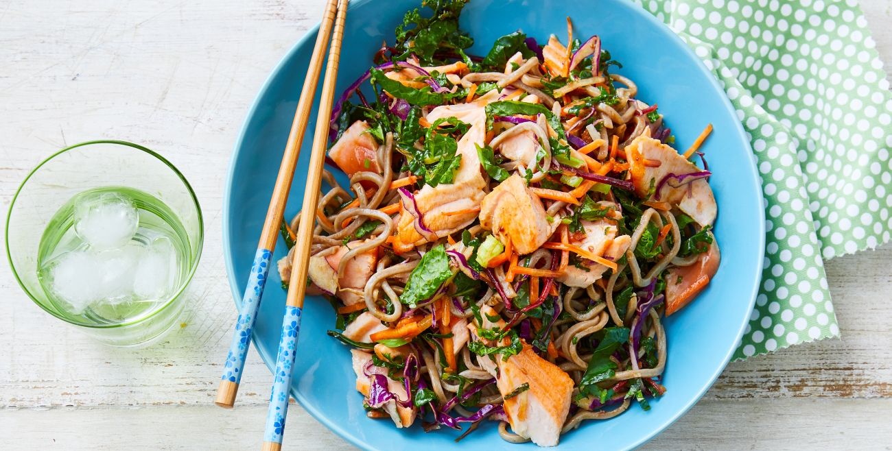 Easy Teriyaki Salmon Soba Noodle Salad Recipe | Woolworths