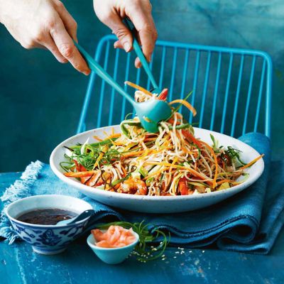 Prawn & Soba Noodle Salad With Wasabi Dipping Sauce