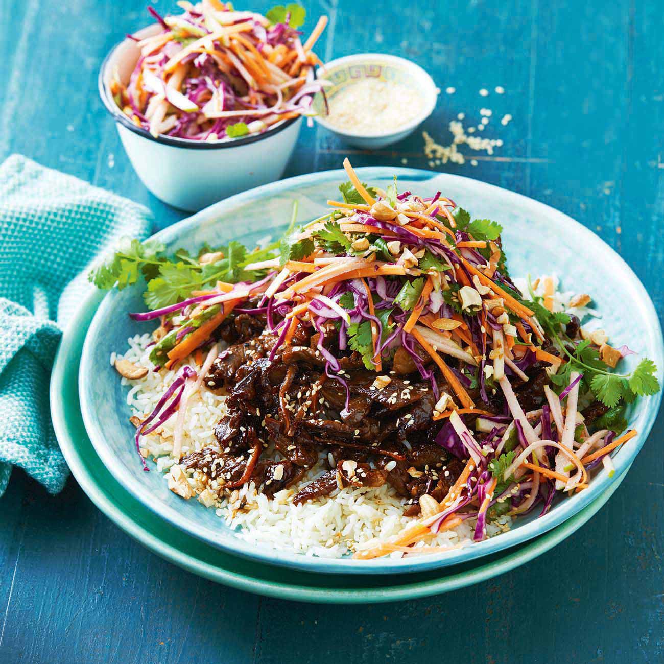 Sticky Ginger Beef With Matchstick Salad Recipe | Woolworths