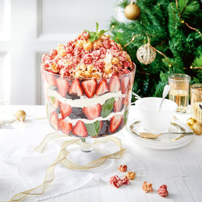 Candy Cane Popcorn Trifle