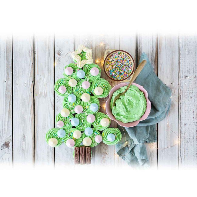 Christmas Tree Pull-Apart Cupcakes