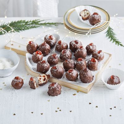 Coconut Cherry Rum Balls