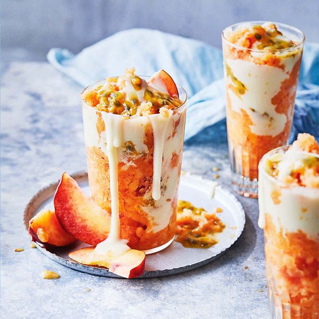 Frozen Bellini & White Chocolate Mocktail