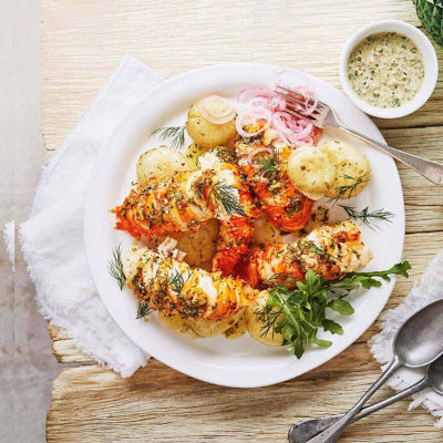 Hasselback Lobster With Tartare Dressing