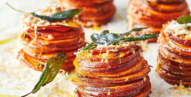 Herb & Garlic Sweet Potato Stacks