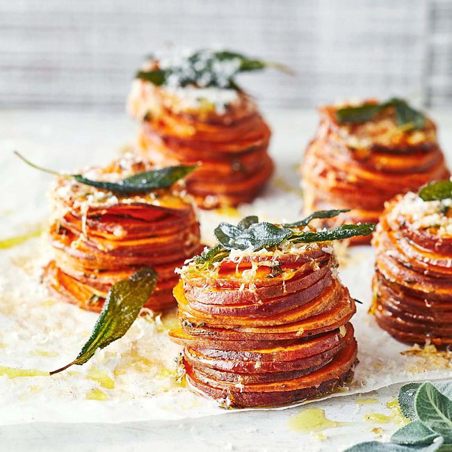 Herb & Garlic Sweet Potato Stacks