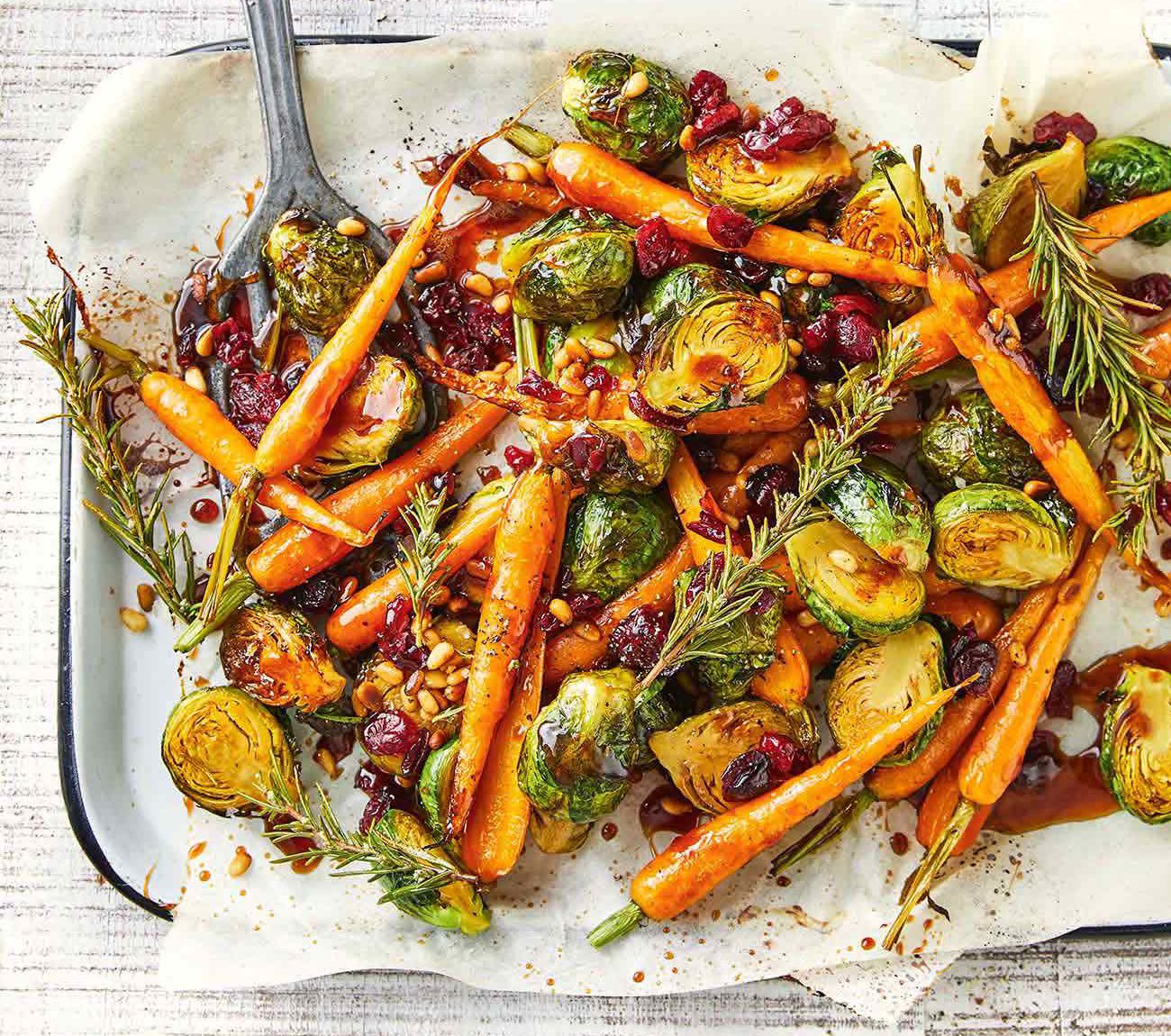 Maple-Glazed Carrots & Sprouts