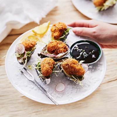 Miso-Crumbed Oysters With Ponzu Sauce