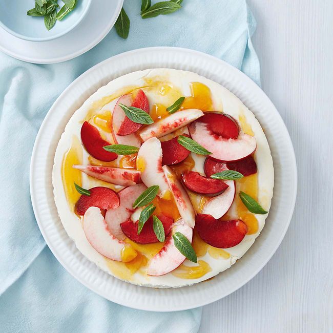 Plum & Almond Cheesecake