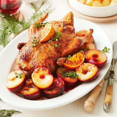 Roast Duck With Plums & Potatoes
