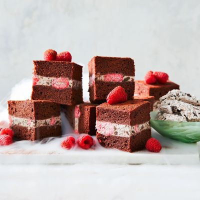 Brownie And Raspberry Ice-Cream Sandwich