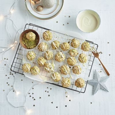 White Chocolate & Pistachio Rum Balls
