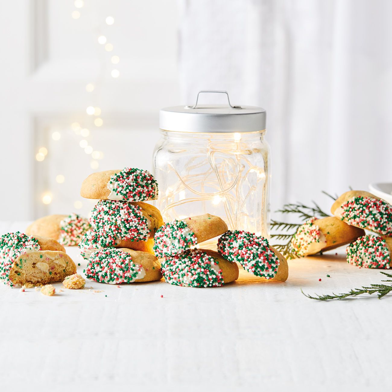 White Christmas Funfetti Cookies