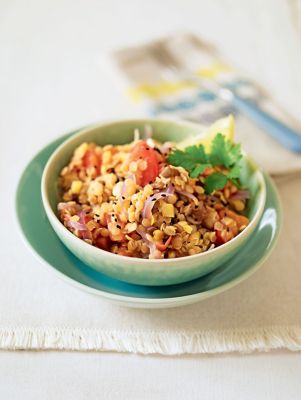 Warm Lentil, Tomato & Onion Salad