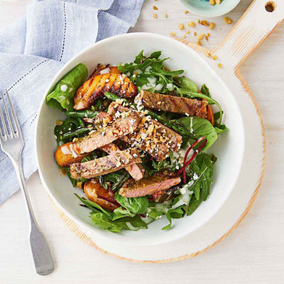 BBQ Steak, Nectarine & Asparagus Salad