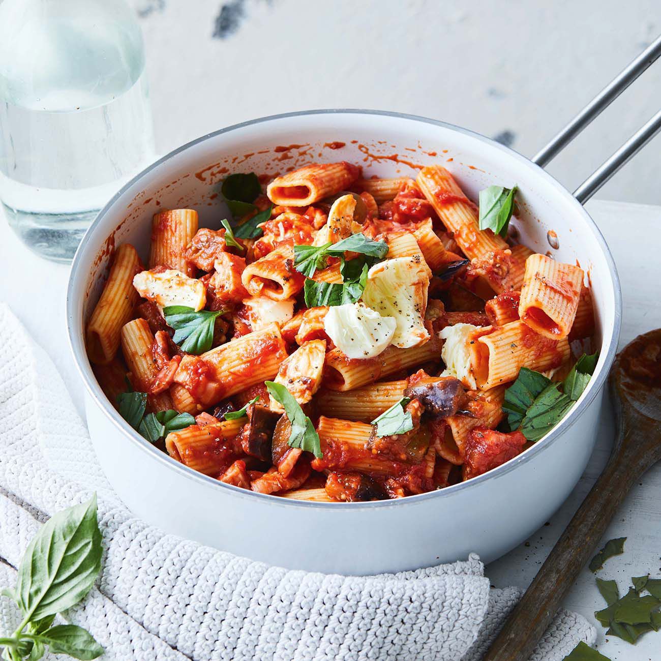 Eggplant rigatoni with bocconcini