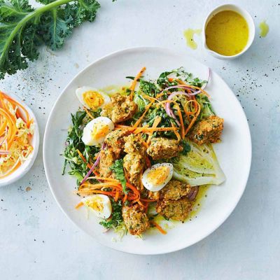 Middle Eastern-Inspired Chickpea Fritter Salad