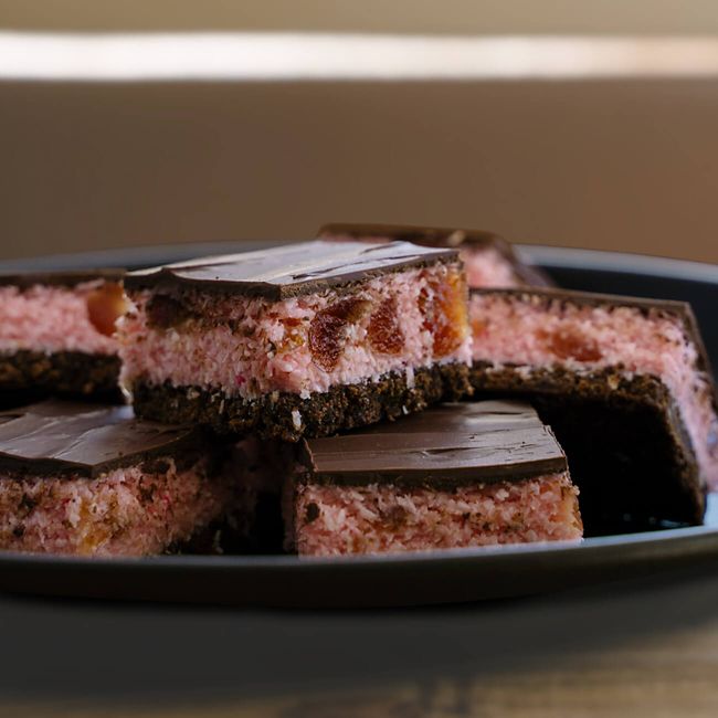 Chocolate Cherry And Coconut Slice