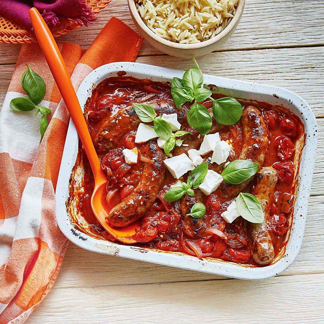 Tomato and sausage bake