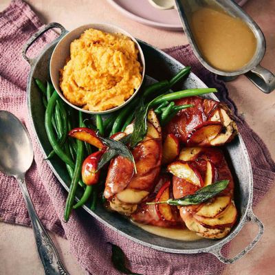 Prosciutto-Wrapped Apple & Chicken Parcels