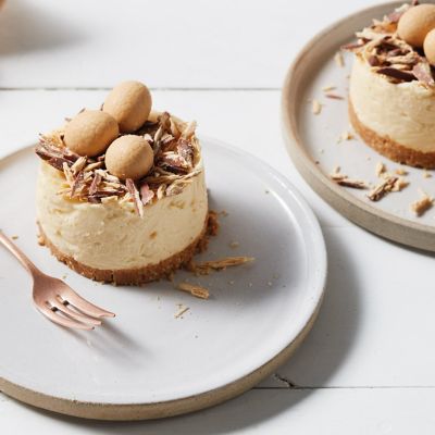 Caramilk & White Chocolate Cheesecakes
