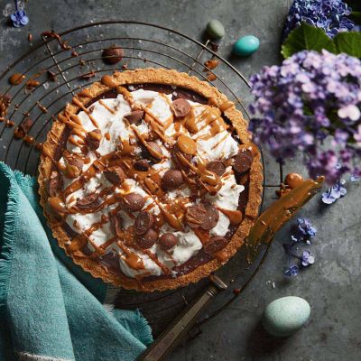 Choc Mallow Salted Caramel Tart
