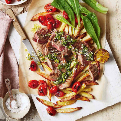 Garlic & Lime Beef With Sesame Fries