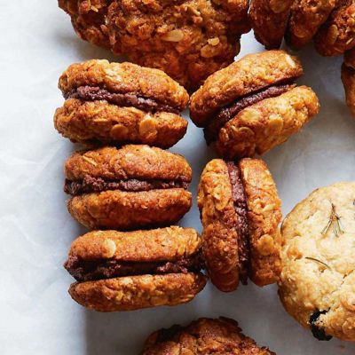 Oat Biscuit Sandwiches With Chocolate Ganache