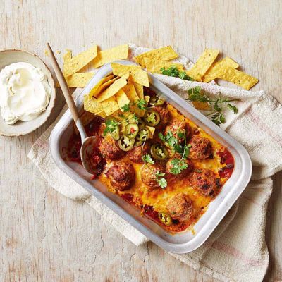 Pork & Chorizo Meatballs With Black Beans