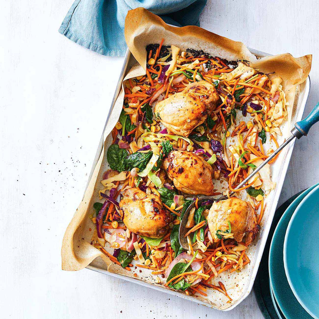 Speedy Honey Chicken & Rainbow Vegetables