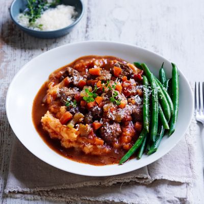 Beef Ragout With Sweet Potato Mash