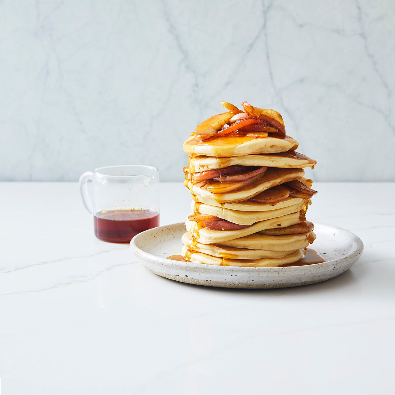 Fluffy Pancakes With Maple and Cinnamon Apples