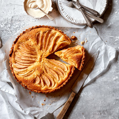 Golden Pear Frangipane Tart With Quick Pastry