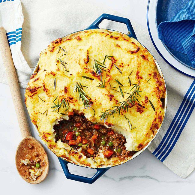 Lamb pie with parsnip mash