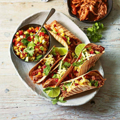 Pulled Pork Tacos With Smoky Pineapple Salsa