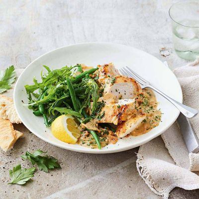 Skillet Chicken With Creamy Garlic Sauce