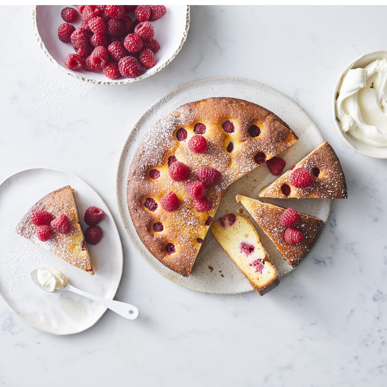 Gluten-free raspberry and custard cake
