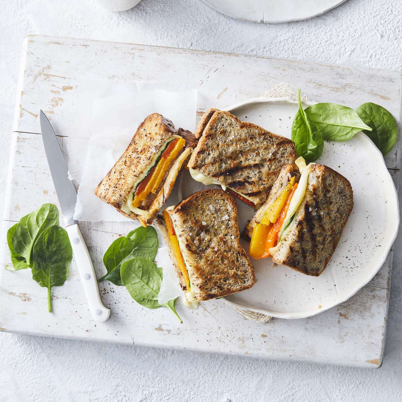 Gluten free spicy capsicum and vegetable toastie