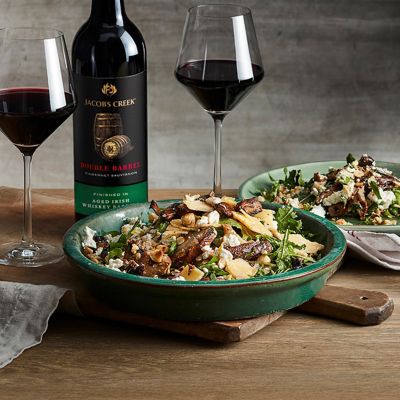 Grilled Mushroom With Crumbled Goats Cheese And Shaved Parmesan