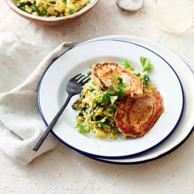 Pork Steaks With Creamy Risoni