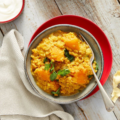 Red Lentil Dahl With Sweet Potato